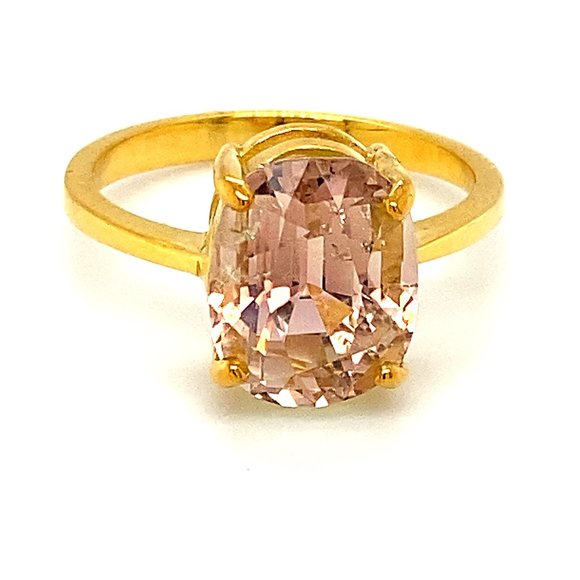 Padparadscha Tourmaline 5.12ct Solid 14K Gold Ring - Picture 1 of 6